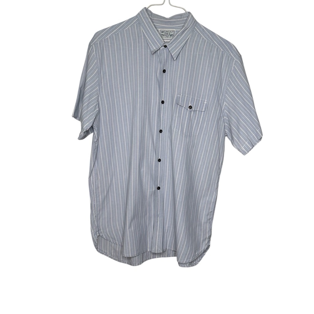 Lucky Brand Men’s Casual Cotton Striped Blue White Shirt X-Large
